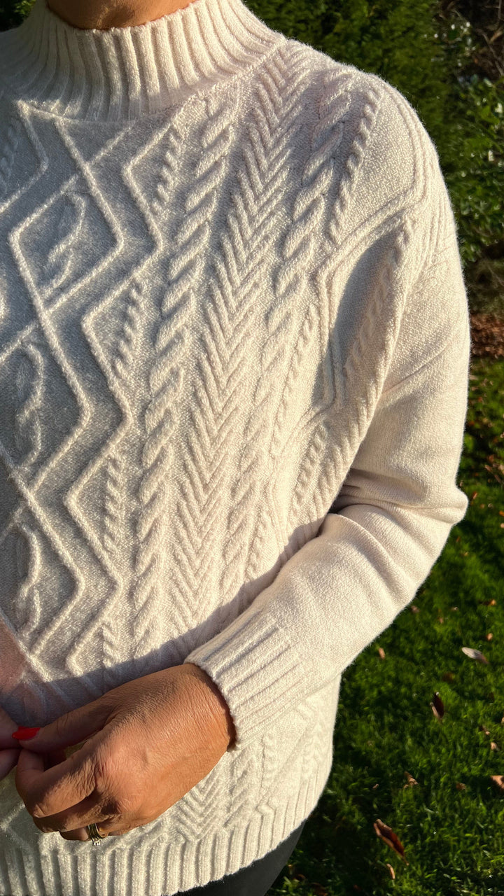 Street One Soft Oversized Cable Knit In Cream