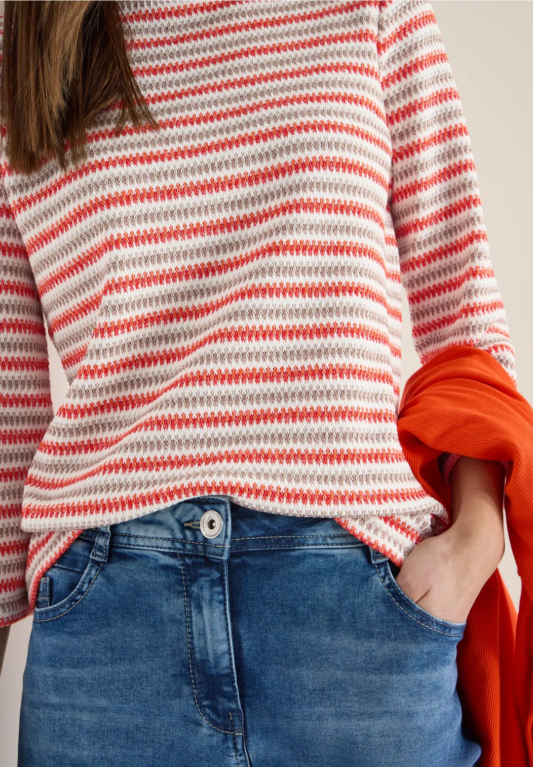 Cecil Multi Stripe Knit In Cherry Tomato