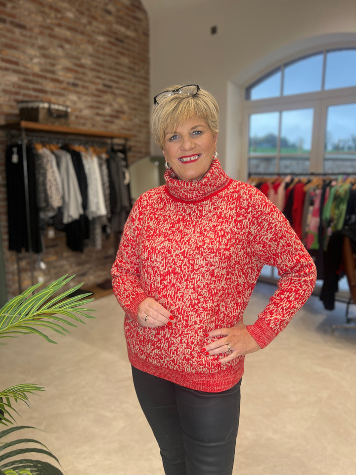 Street One Two Tone Pullover In Racing Red