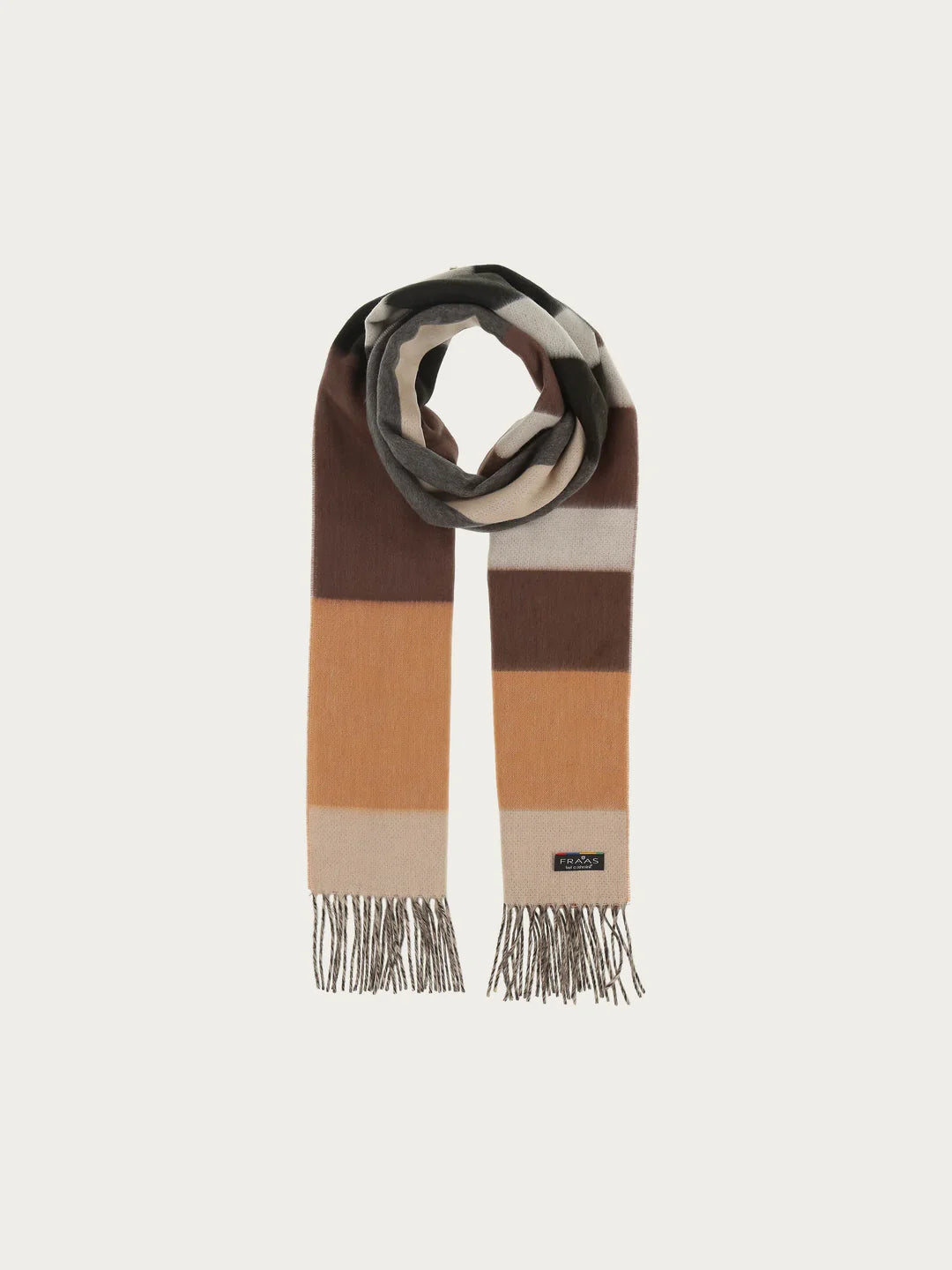 Cashmink Stripe design Scarf In Greige