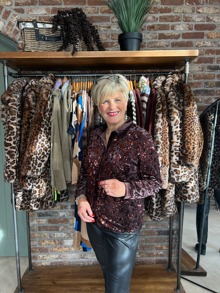 Nümph Nukimsi Sparkle Shirt In Coffee