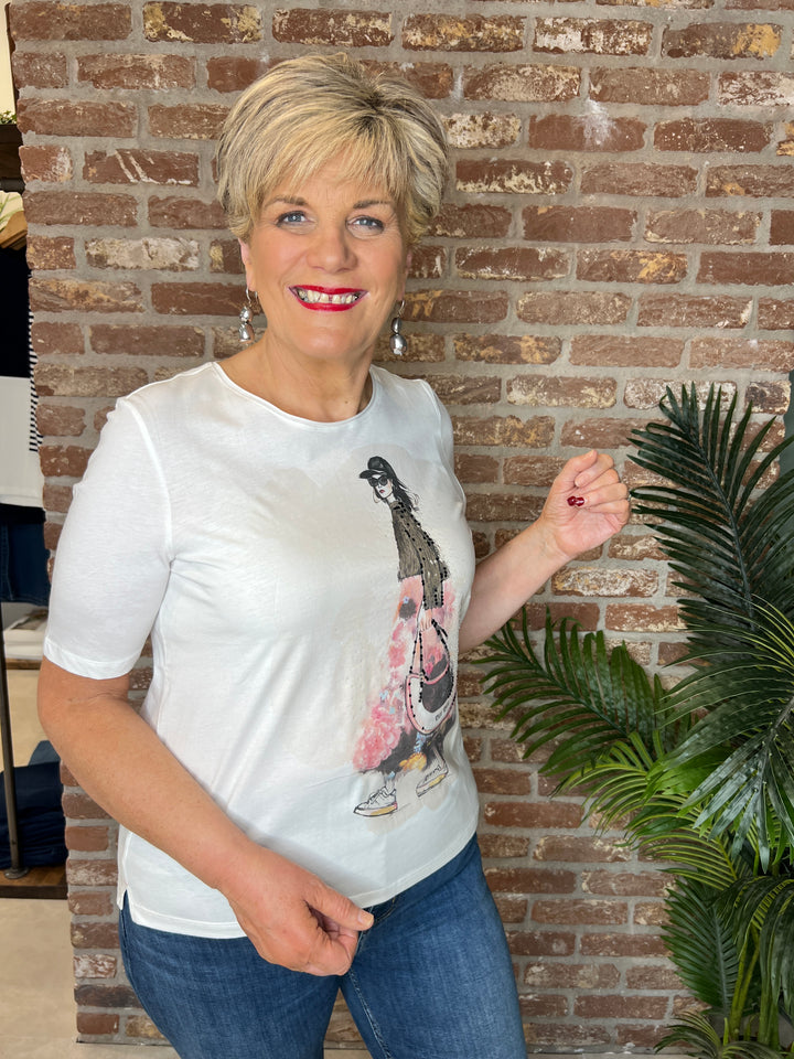 Oui Design T-shirt In Cloud Dancer