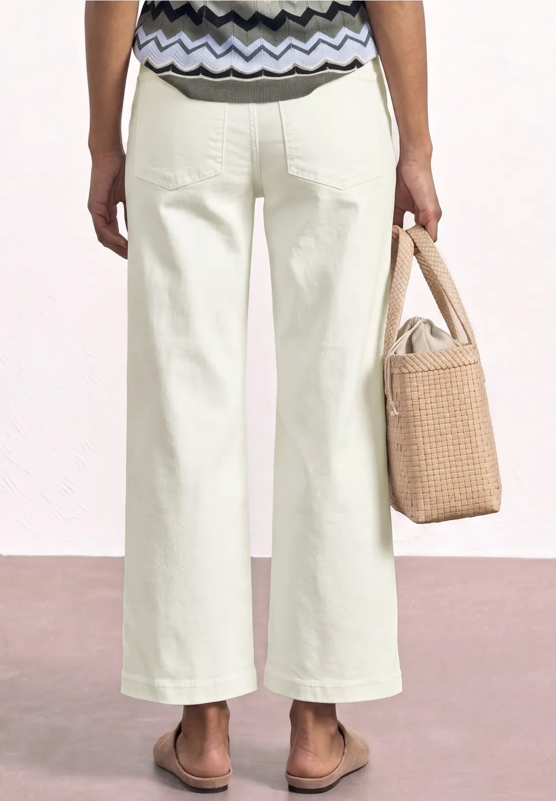 Street One Wide Leg Jeans In Off White