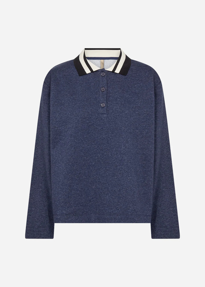 Soya Angelin Collar Sweatshirt In Navy