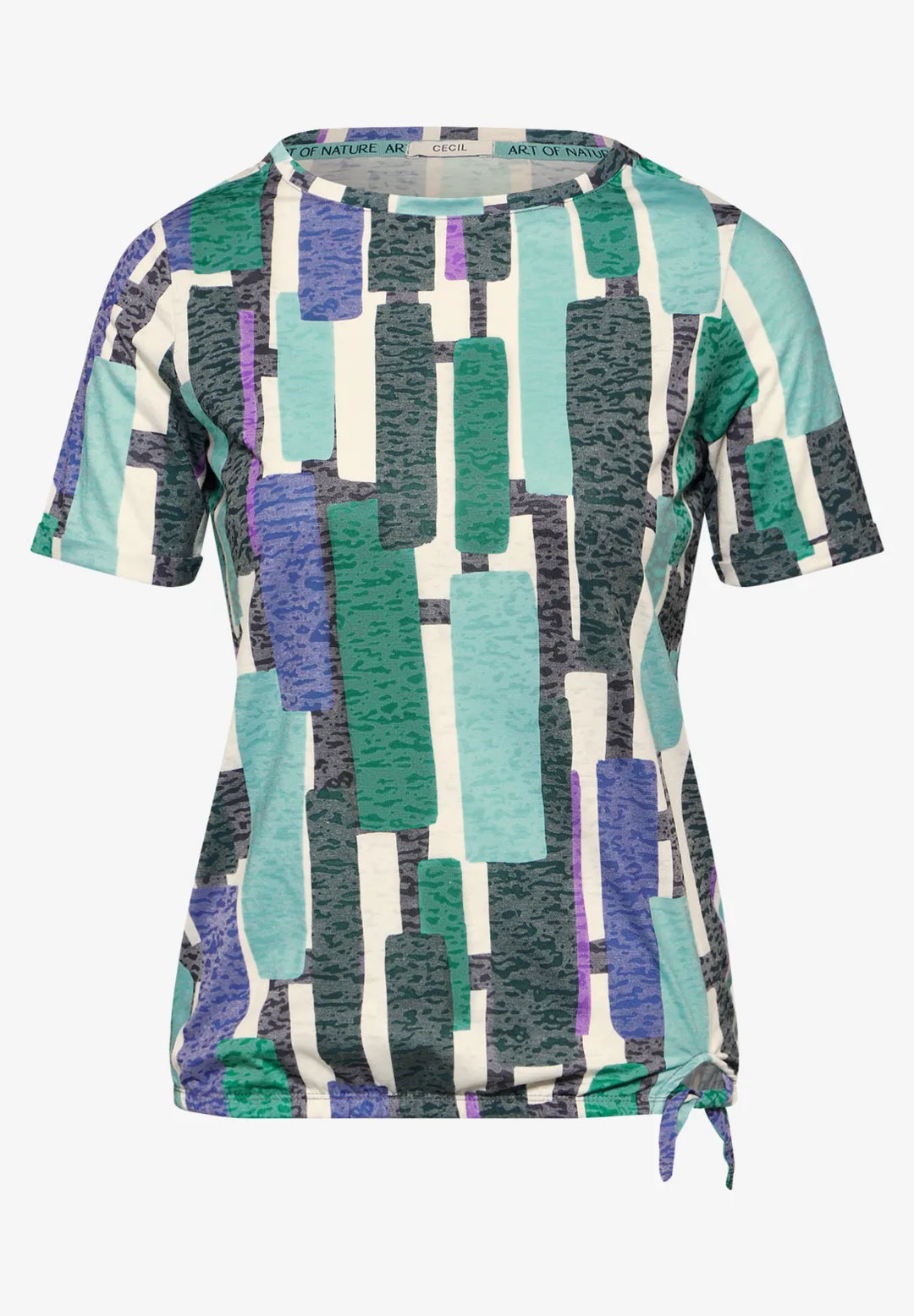 Cecil Big Print T-shirt In Fir Green