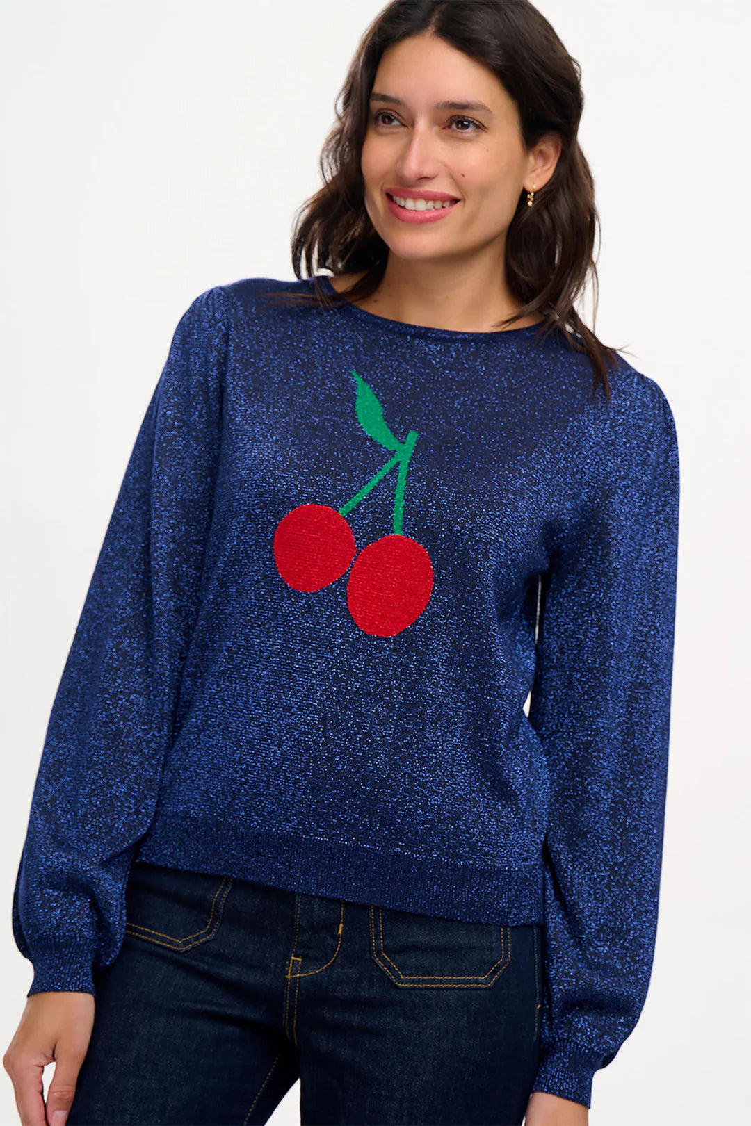 Sugarhill Brighton Tiff Cherry Jumper In Navy