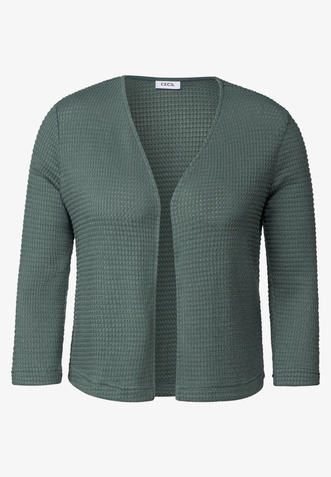 Cecil Ajour Look Cardigan In Khaki