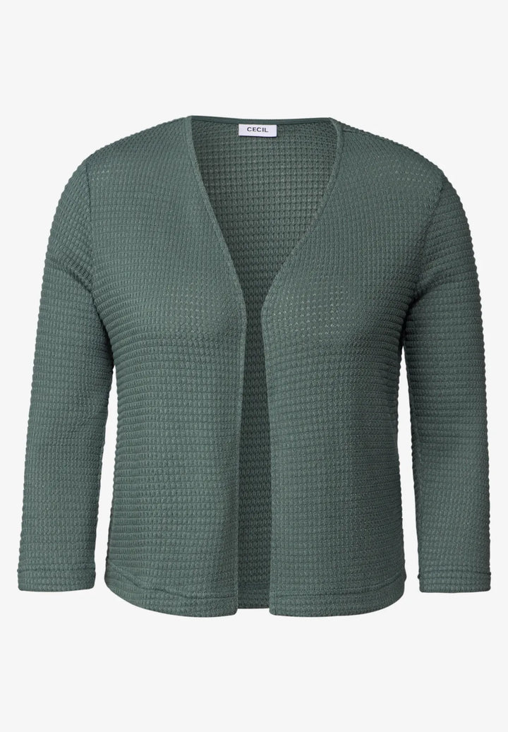 Cecil Ajour Look Cardigan In Khaki