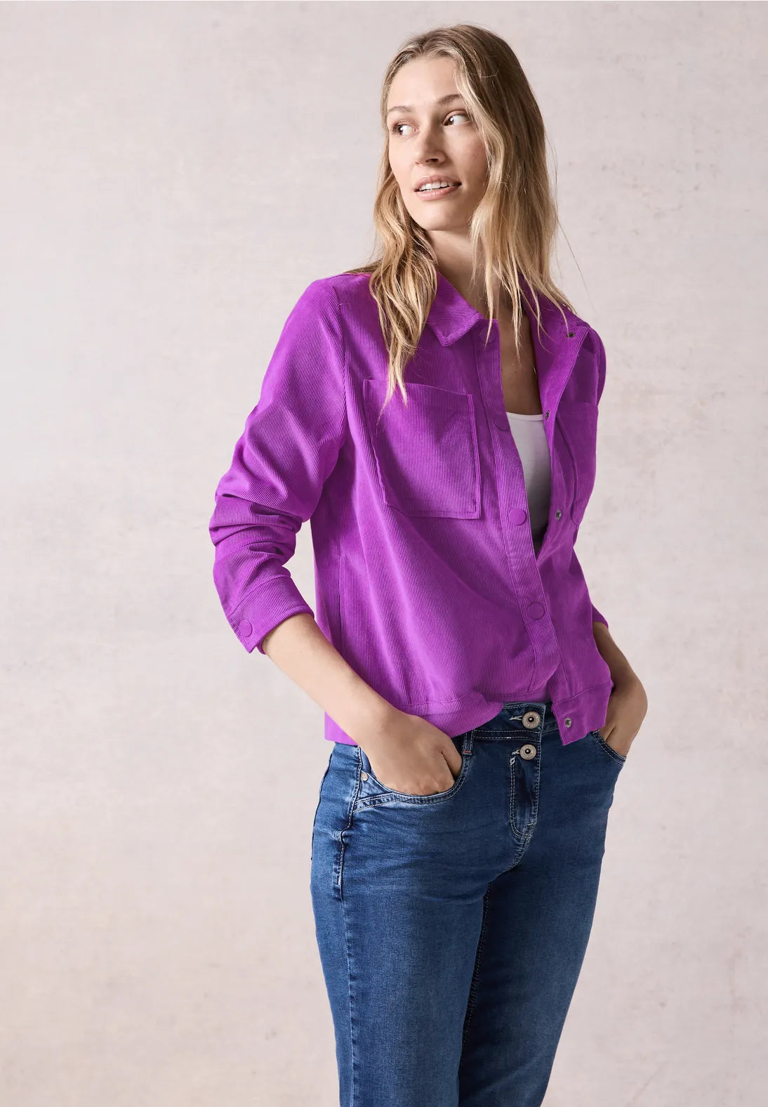 Cecil Cord Jacket In Iced Violet