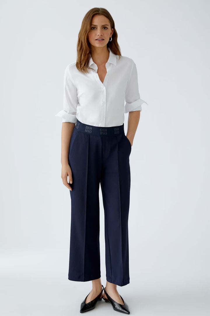 Oui Culotte Trousers In Dark Blue
