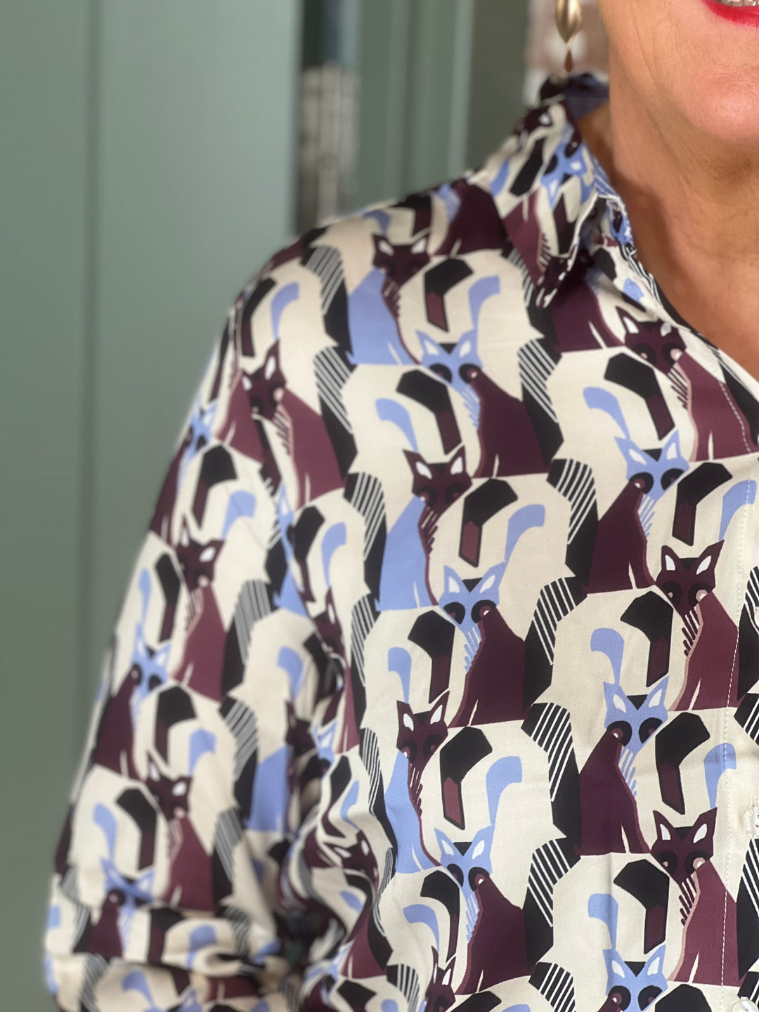 Milano Italy Patterned Shirt In Vino