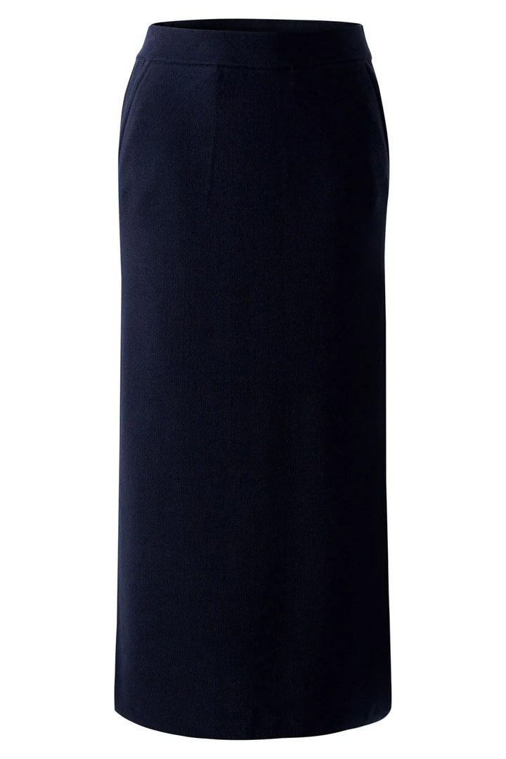 Oui Pull On Knitted Skirt In Dark Blue