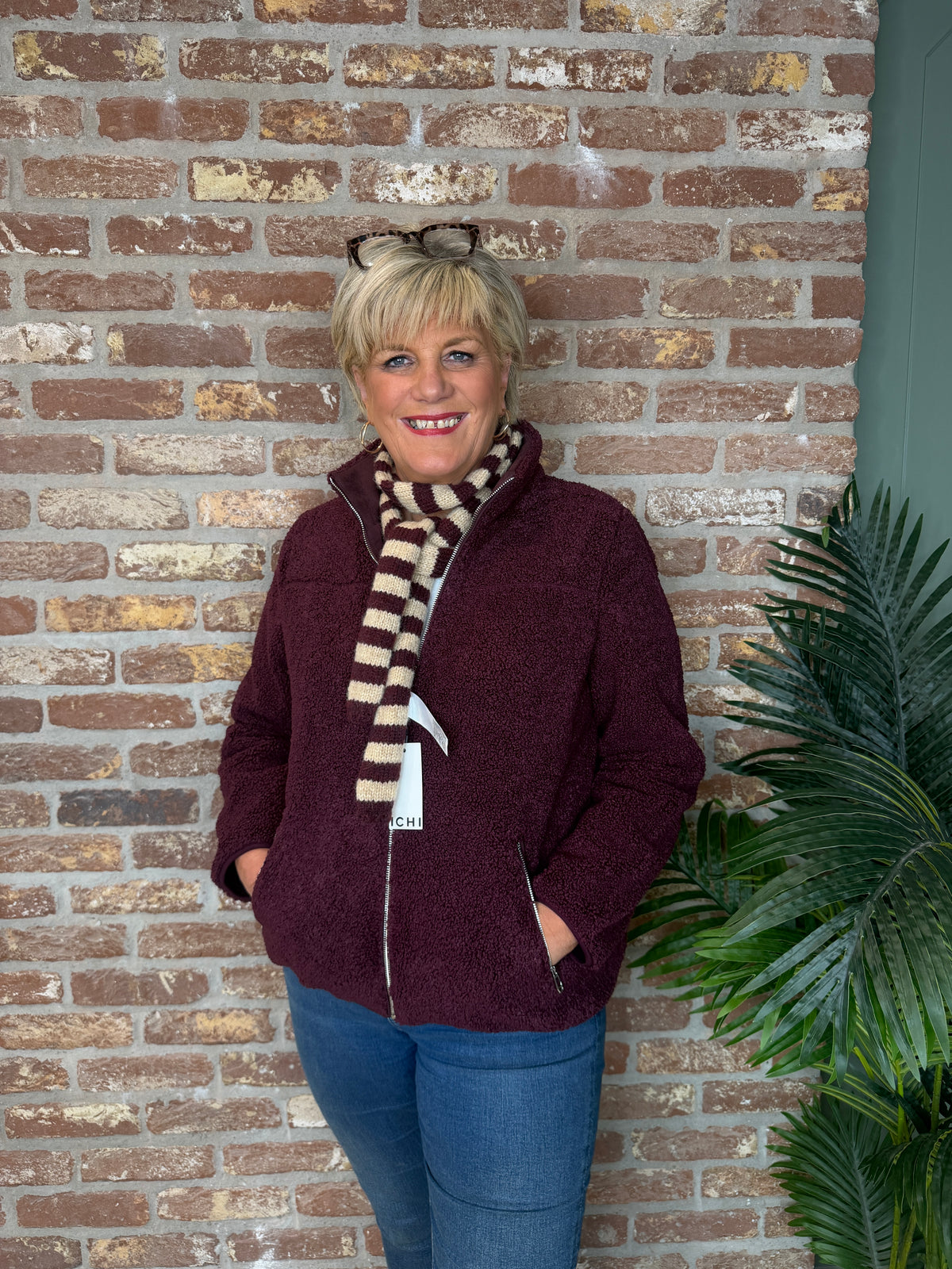 Teddy jacket in Rustic Rouge