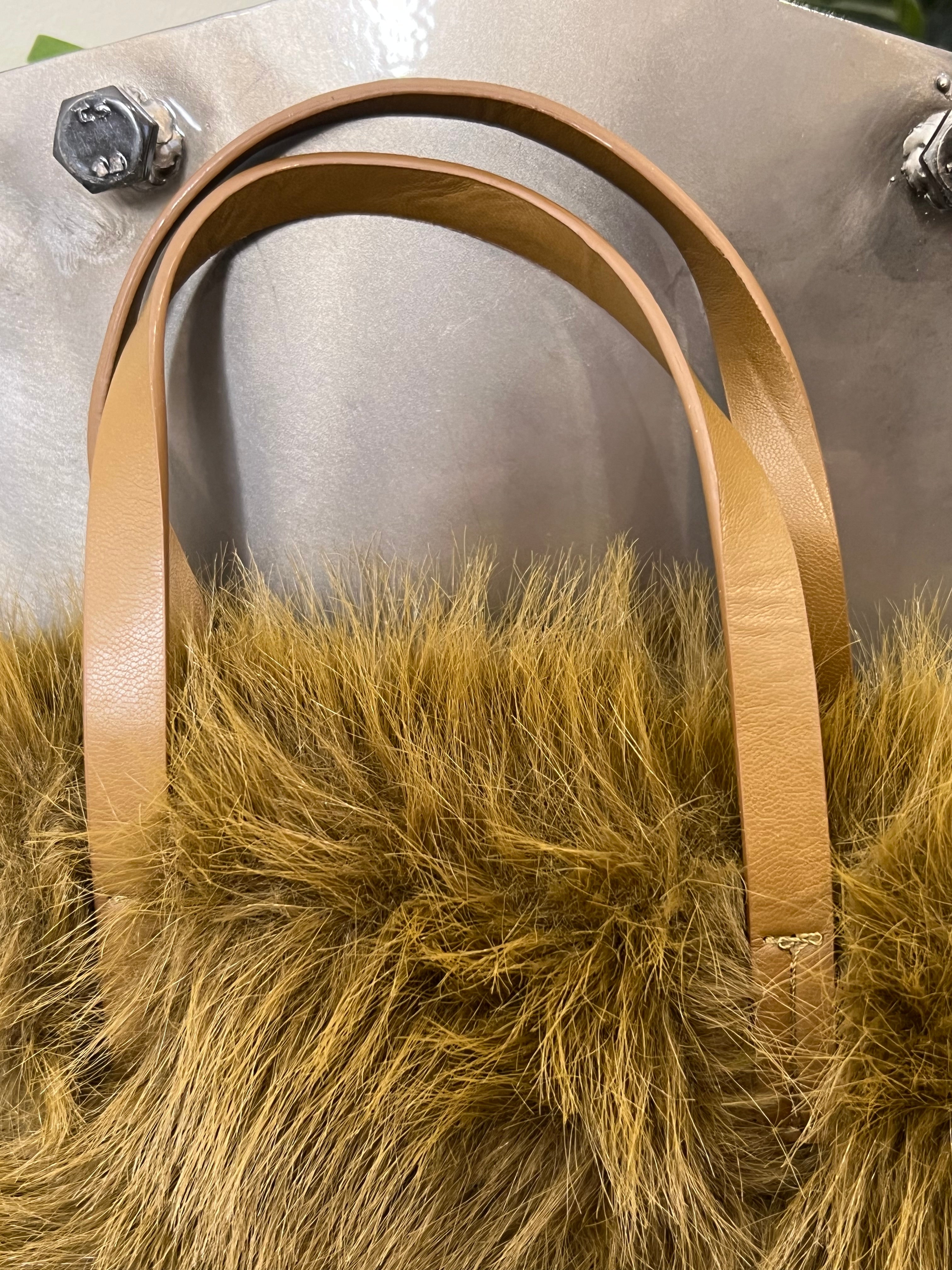 Olivia Mini Faux Fur Bag in Olive