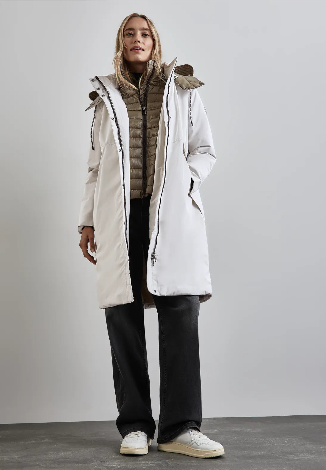 Street One 2-in-1 Coat In frosty grey