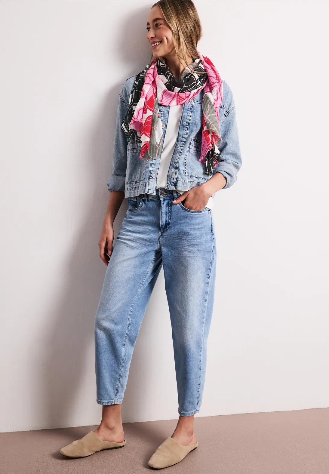 Street One Floral Print Scarf In Multicolour