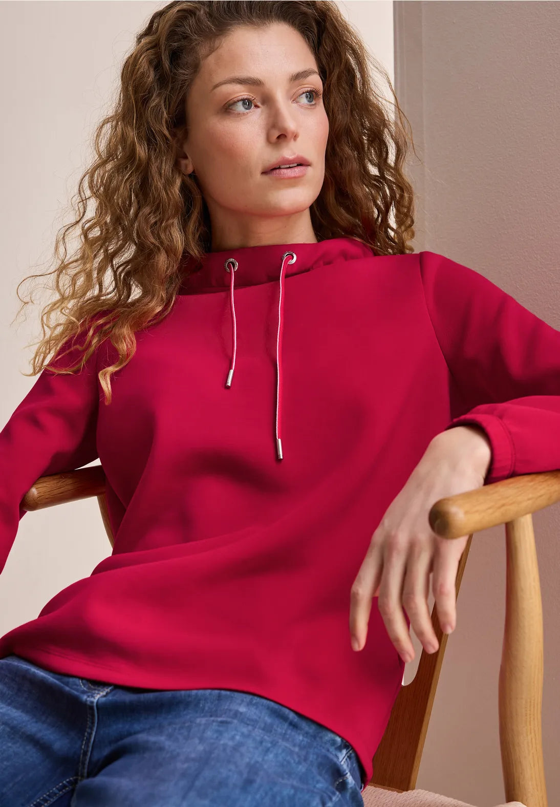 Cecil Funnel Neck Top In Granita Red