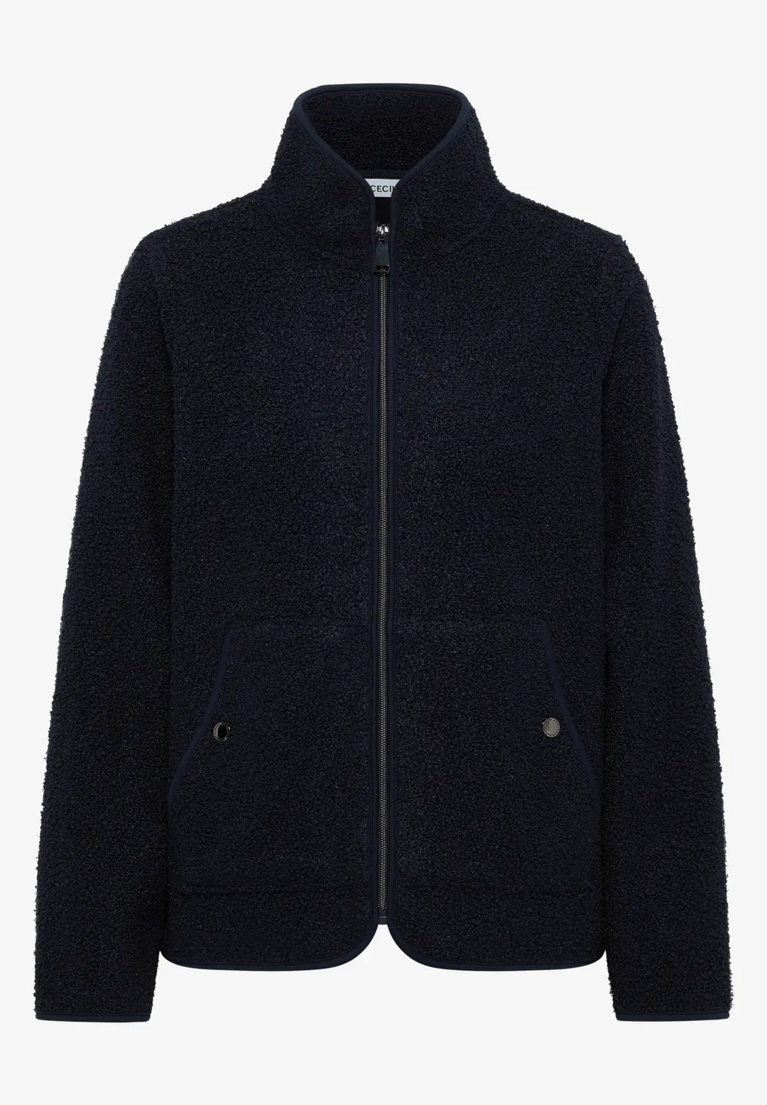 Cecil Curly Teddy Jacket In Navy