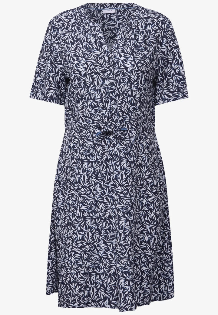 Cecil Patterned Dress In Urban Dark Blue