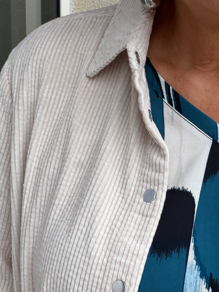 Street One Cord Jacket In Melted Beige