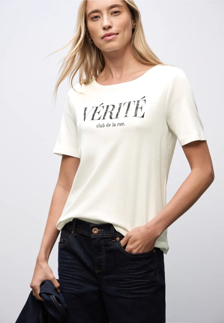 Street One Wording T-shirt In Off white