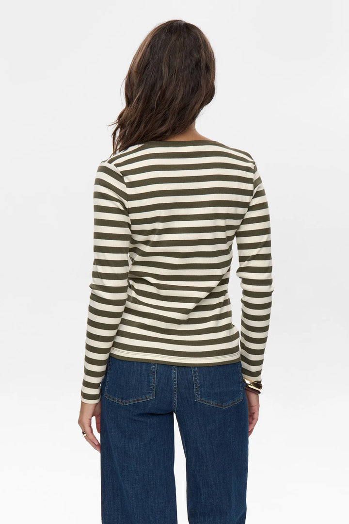 Nümph Numixie Striped Top In Grape Leaf