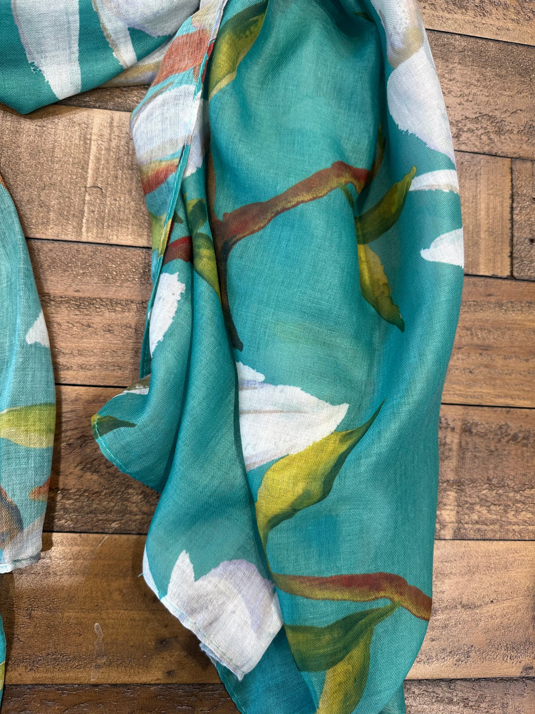 Amelia Magnolia Print Scarf In Dusty Mint