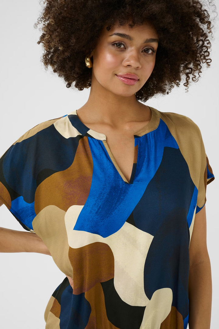 Culture Cudana Blouse In Blue & Brown