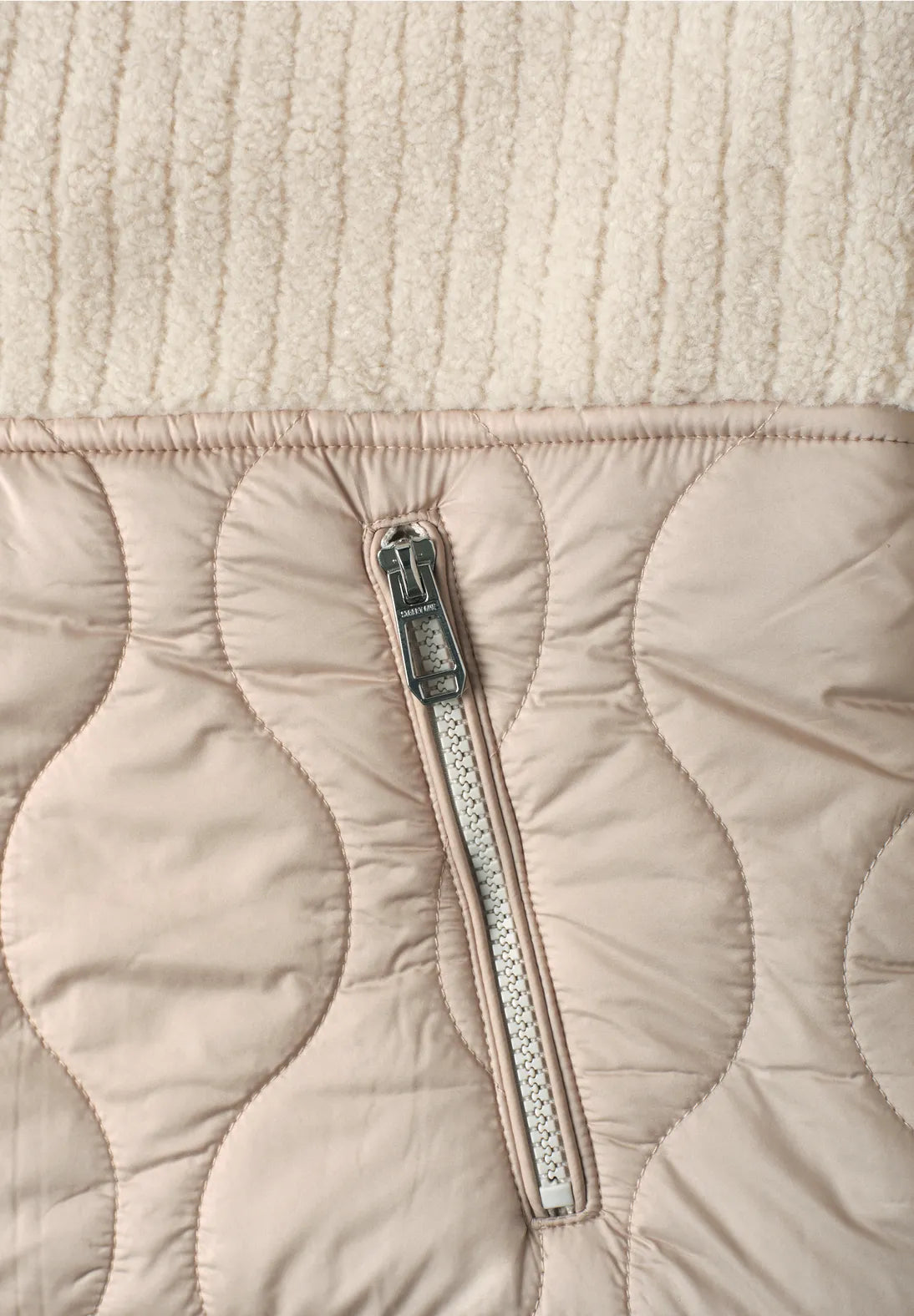 teddy mix jacket in soft fawn beige