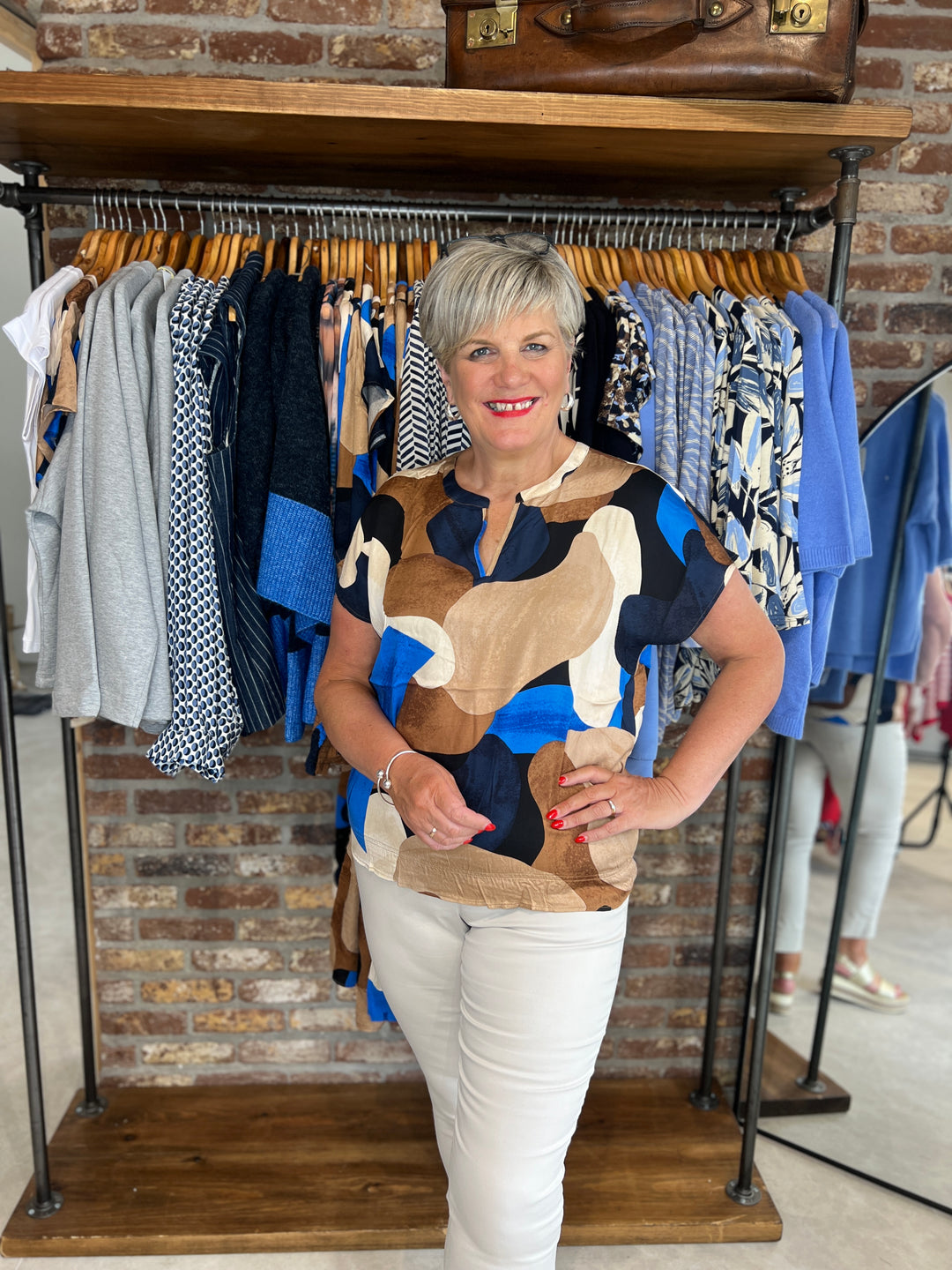 Culture Cudana Blouse In Blue & Brown