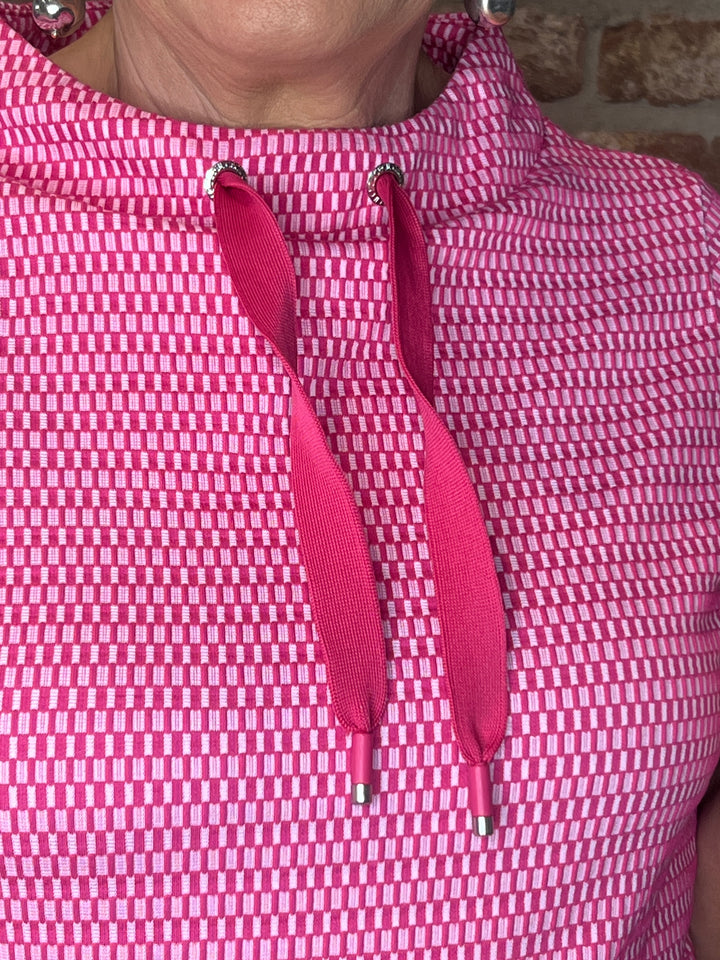 Cecil two tone funnel sweatshirt In beetroot pink