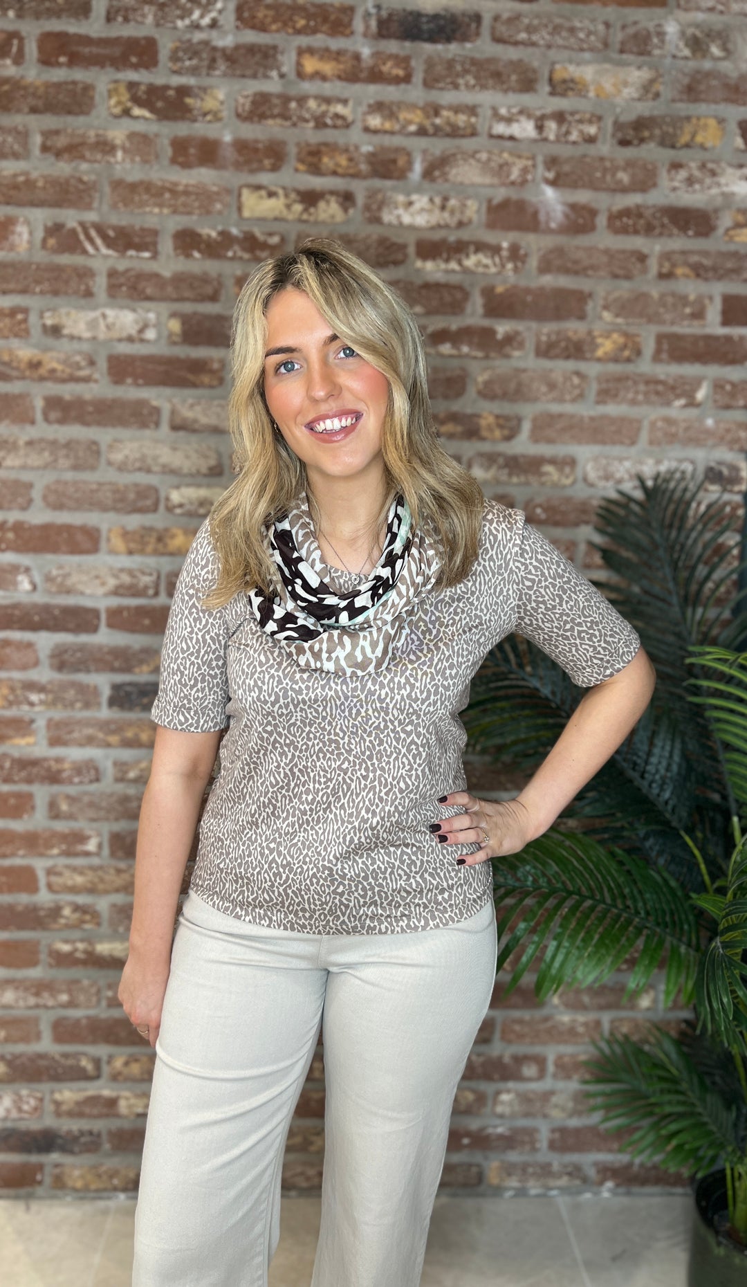 Street One Leo T-shirt In Light Terra Mocha