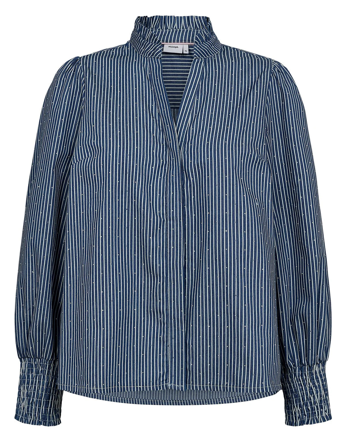 Nümph Nuemile Striped Shirt In Denim Blue