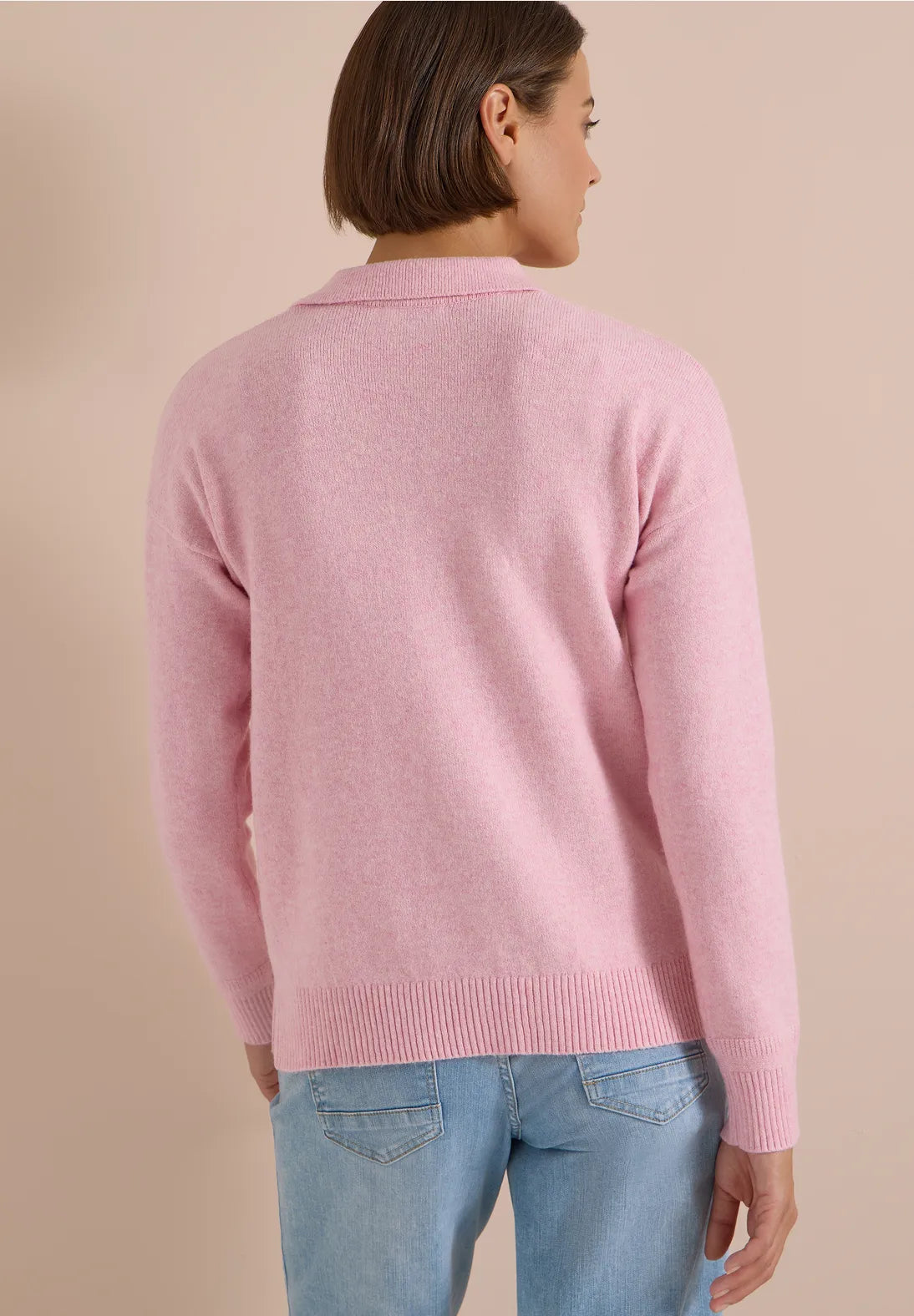 Cosy polo sweatshirt in mellow rose