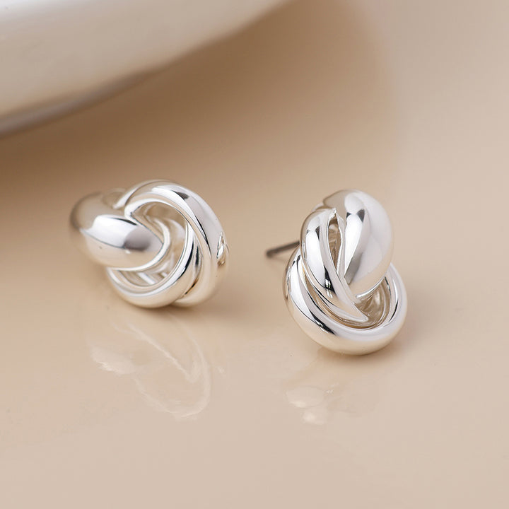 Pom Linked Hoops Pendant earrings In Silver