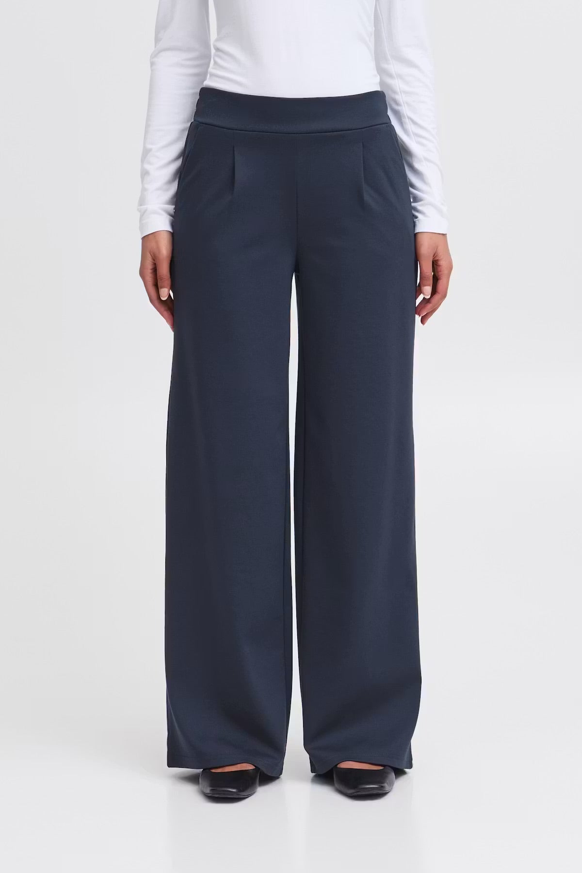 Ichi Ikate Wide Trousers In Total Eclipse