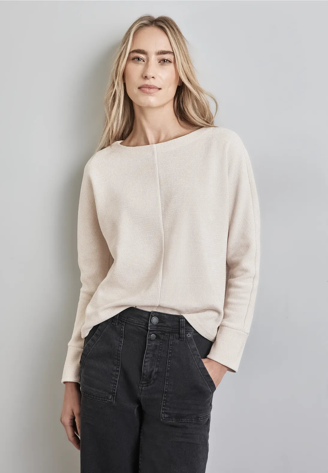 Street One Cosy Sweatshirt In Lucid White