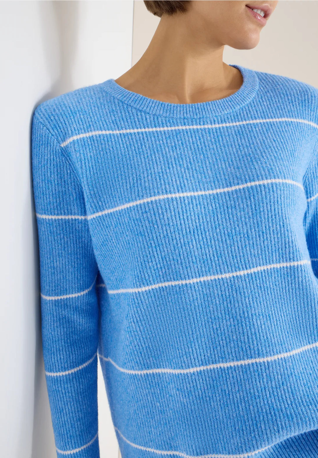 Cecil Striped Knit In Fountain Blue
