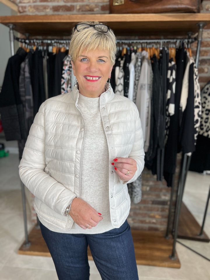 Oui Light weight Coat In Stone