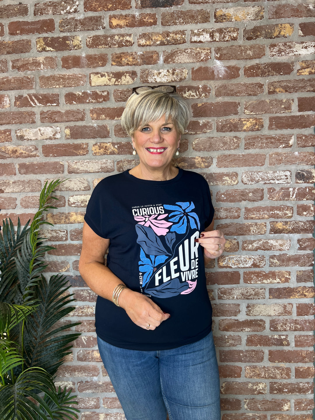 Cecil Fleur Printed t-shirt In universal Blue