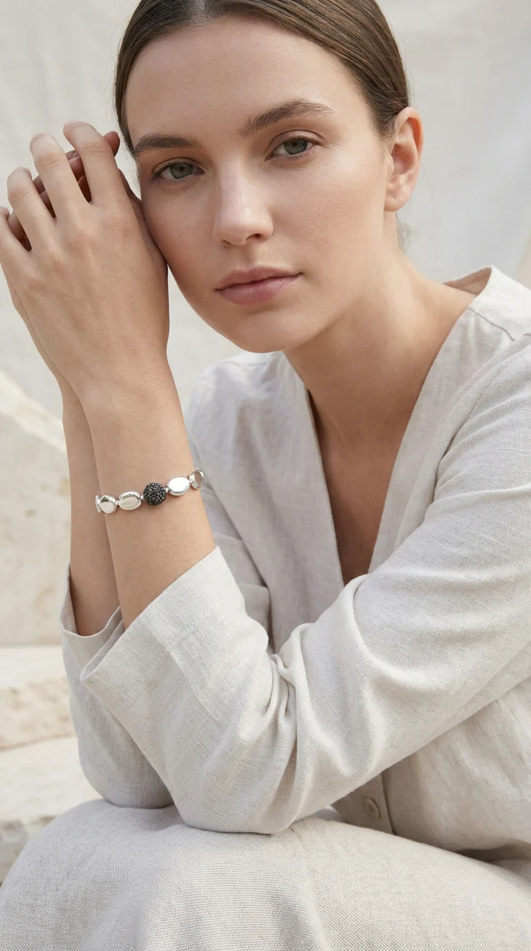 Envy Crystal Ball Bracelet in Silver