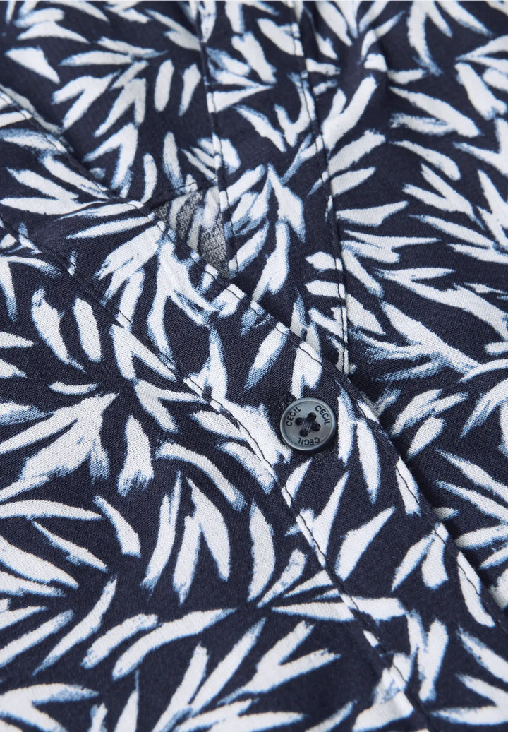 Cecil Patterned Dress In Urban Dark Blue