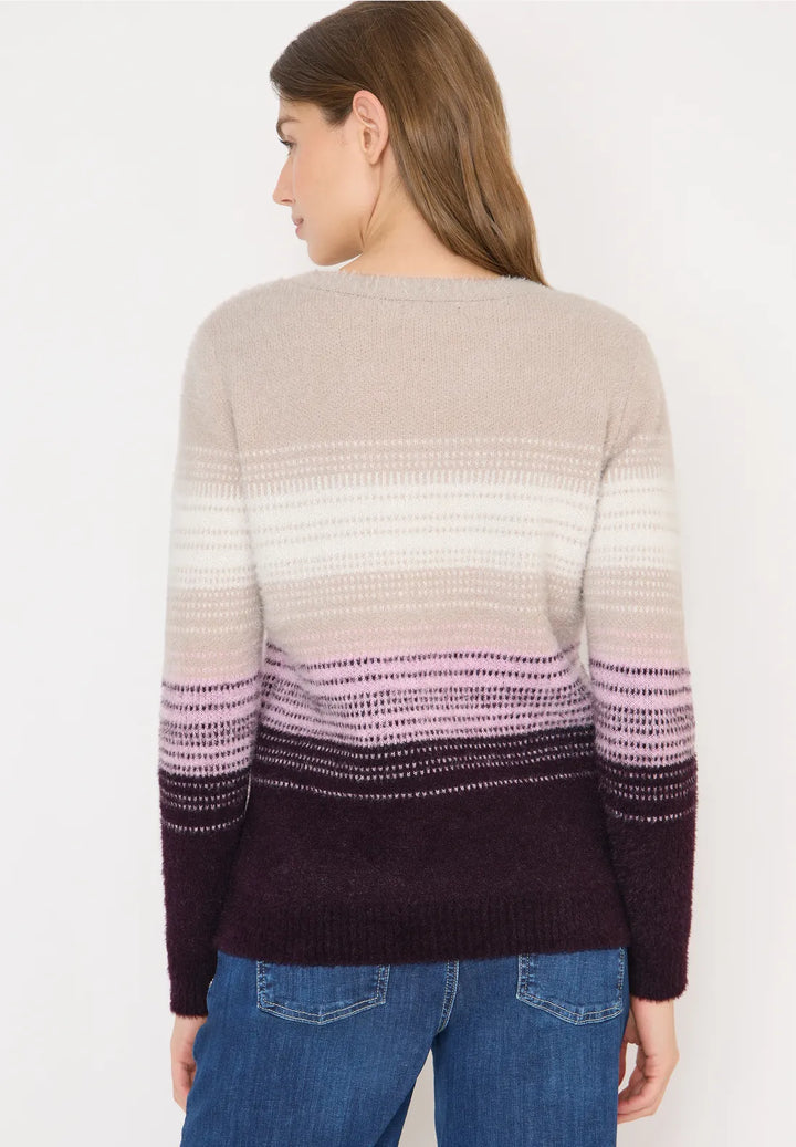 Cecil Striped Jumper In Eggplant Red