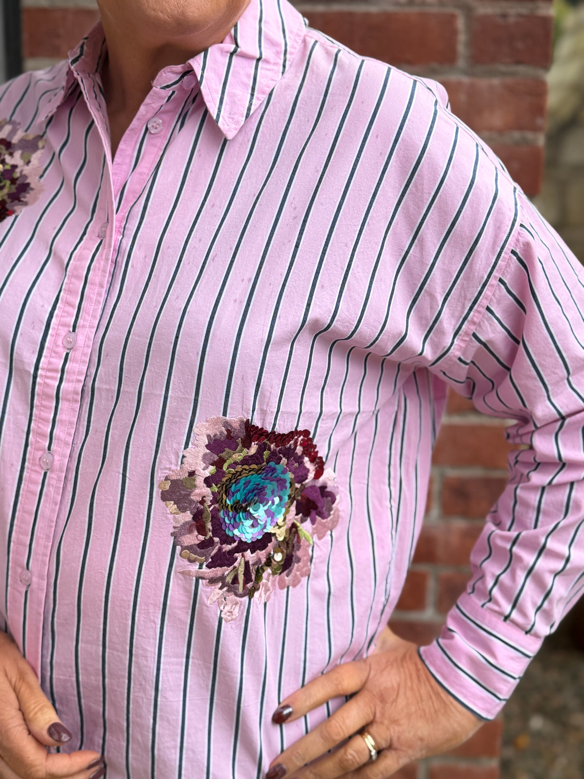 Nuelfa striped shirt in bonbon