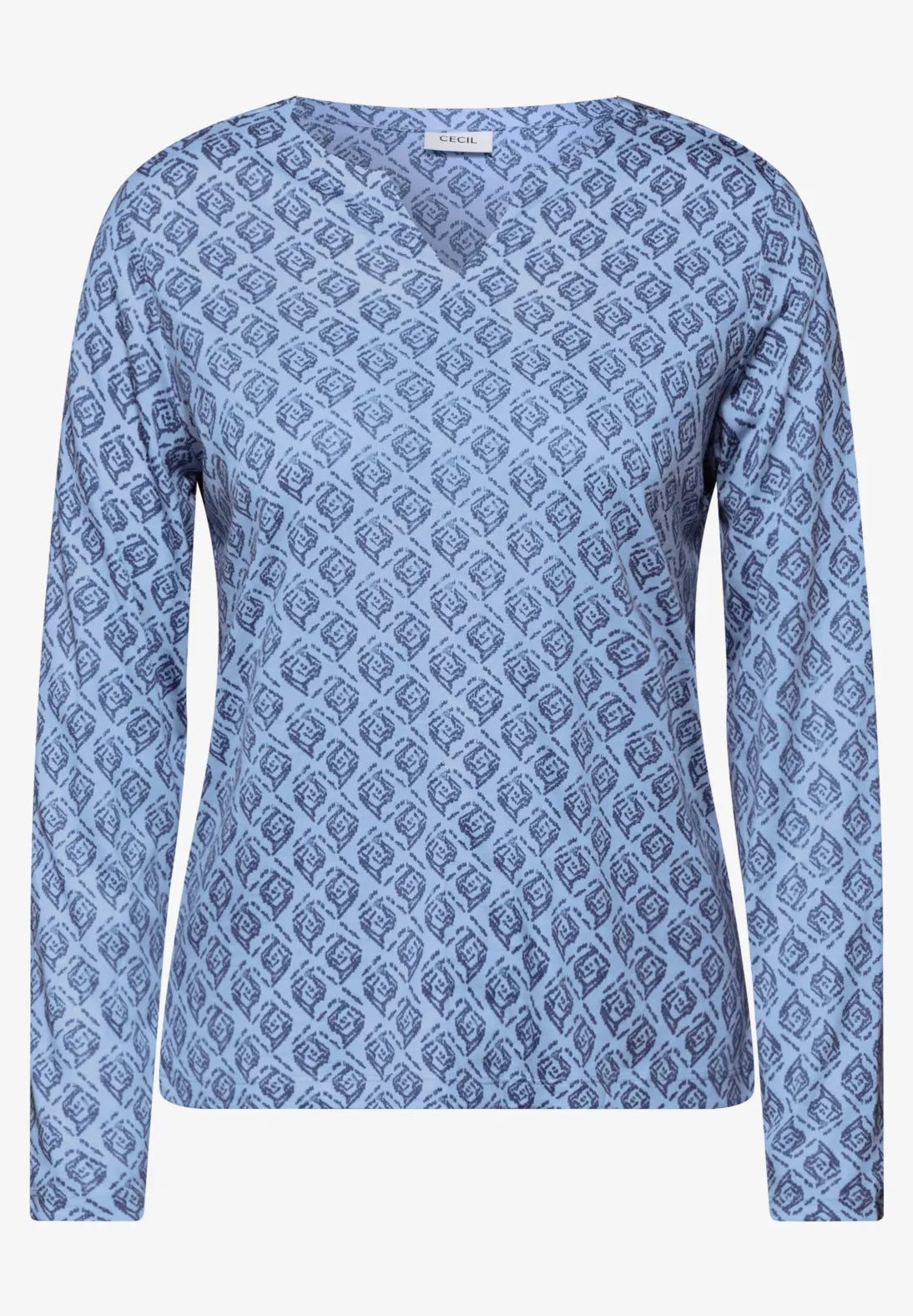 Cecil Minimal Print Top In Light Blue