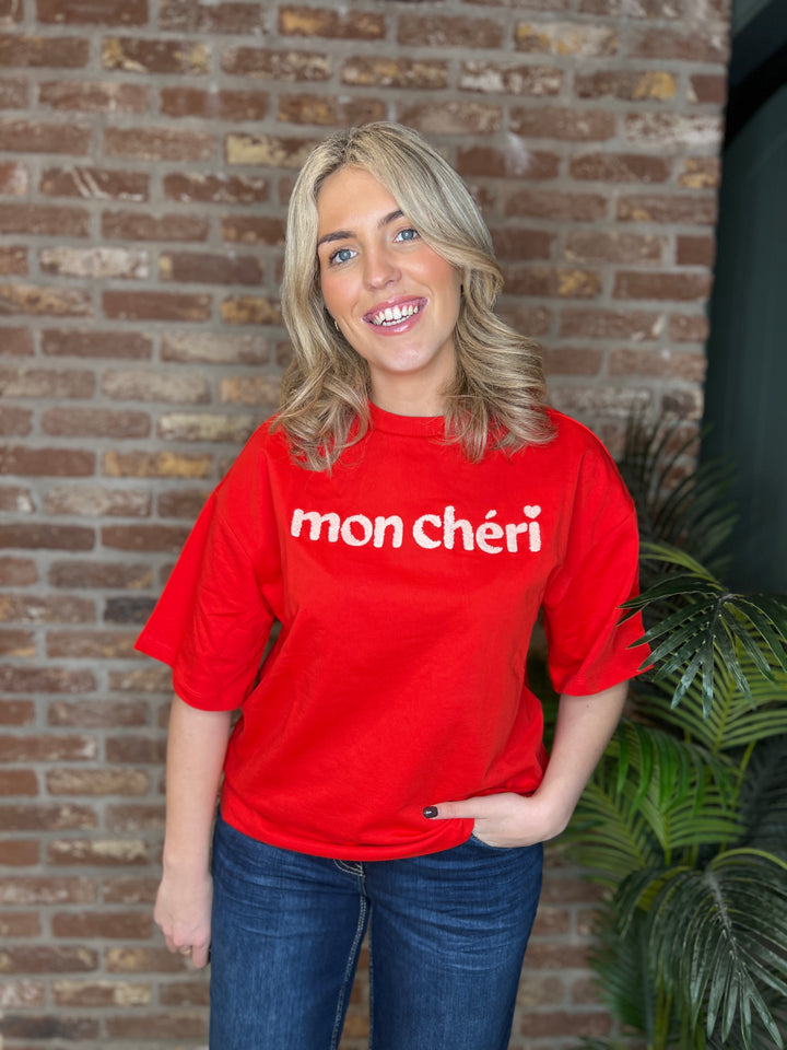 Saint Tropez Slogan Sweatshirt In Fiery Red