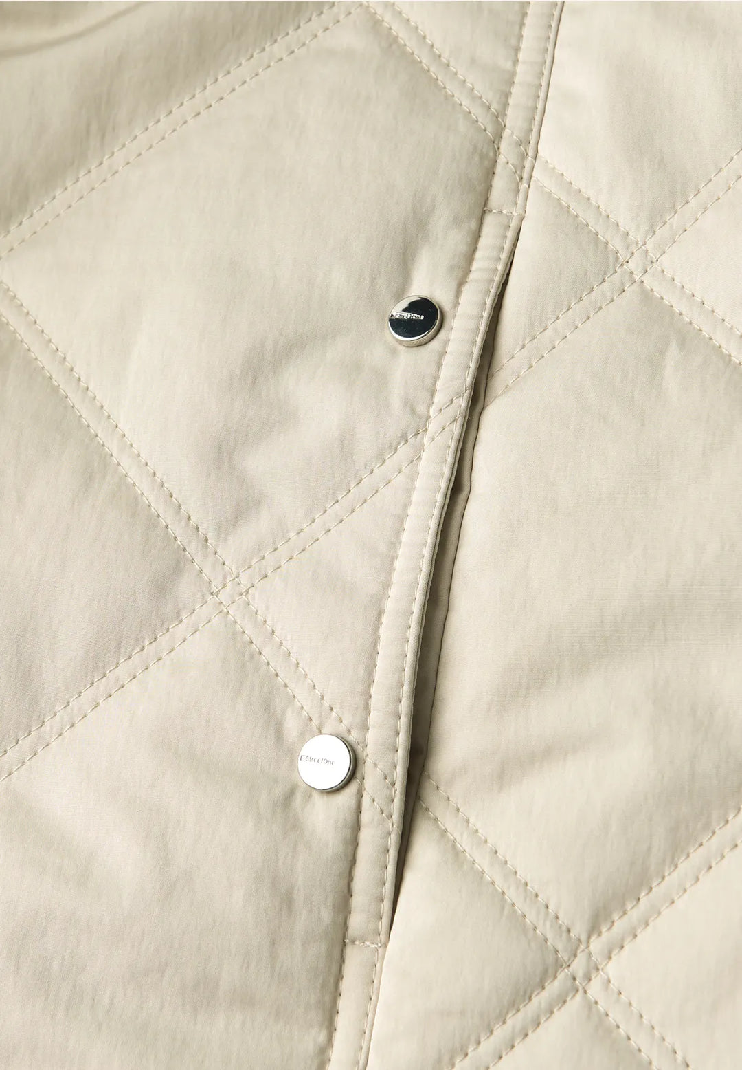 Street One Diamond Quilt Coat In Powder Beige