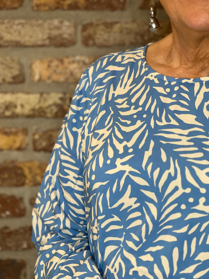 Cecil Two Tone Blouse In Fountain Blue