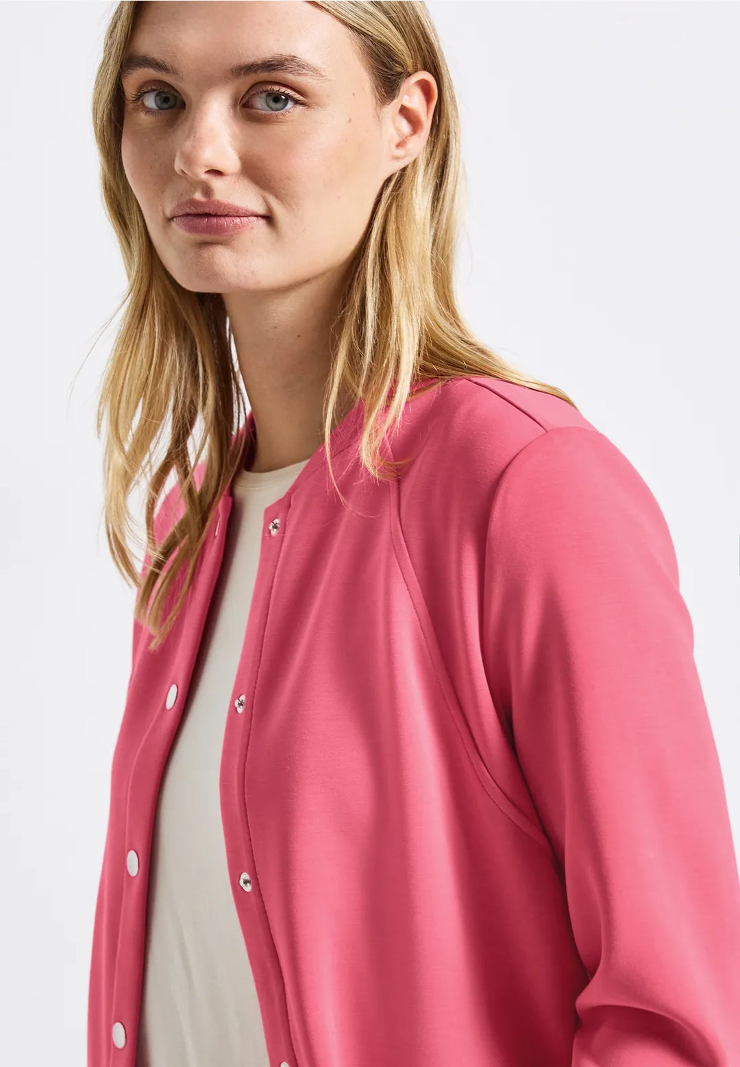Street One Silk Look Jacket In Almond Coral