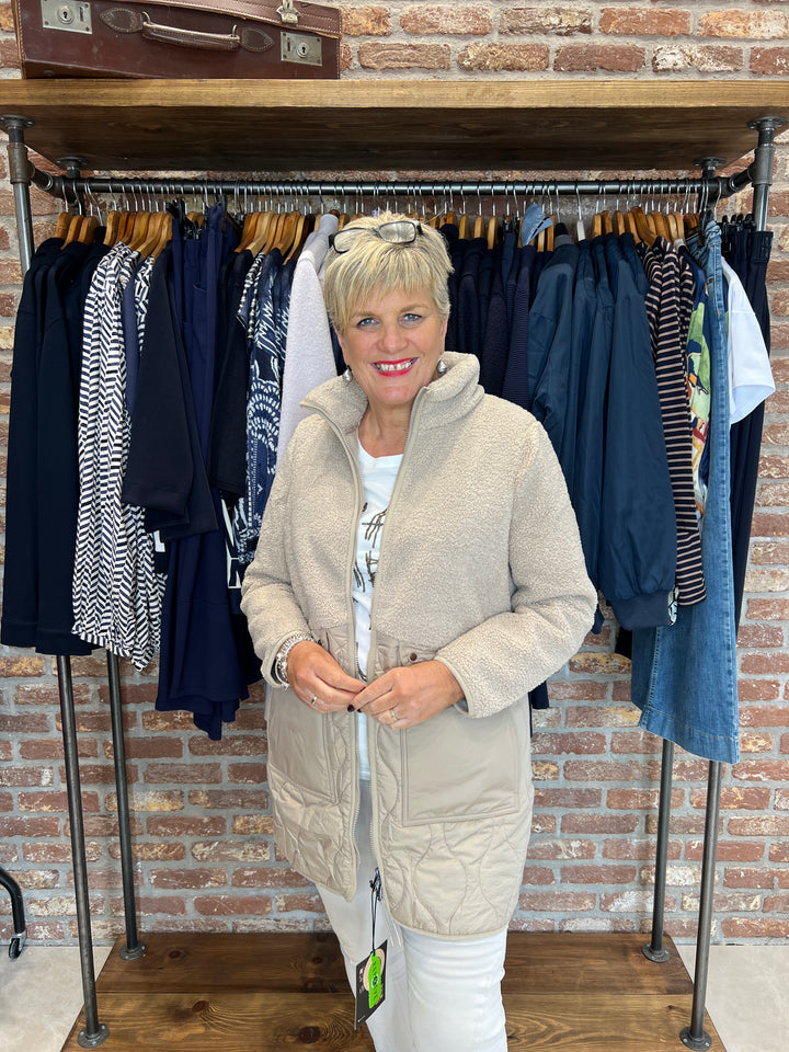 Street One Mat Mix Teddy Coat In Reef Sand